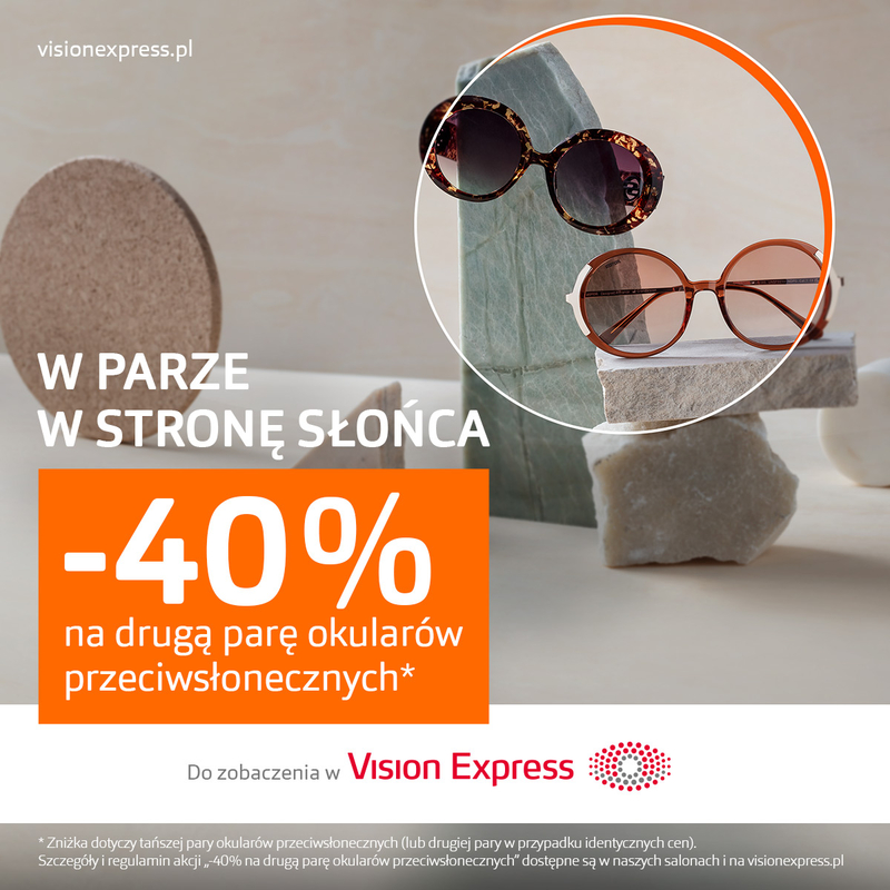 Vision Express: -40% na drugą parę okularów przeciwsłonecznych