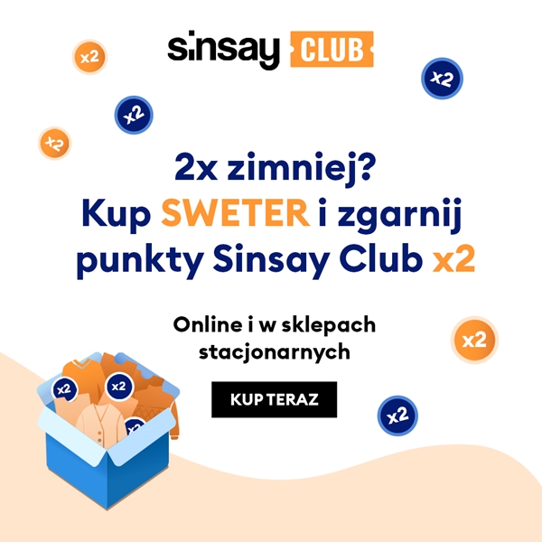 SINSAY: zgarnij punkty Sinsay Club x2