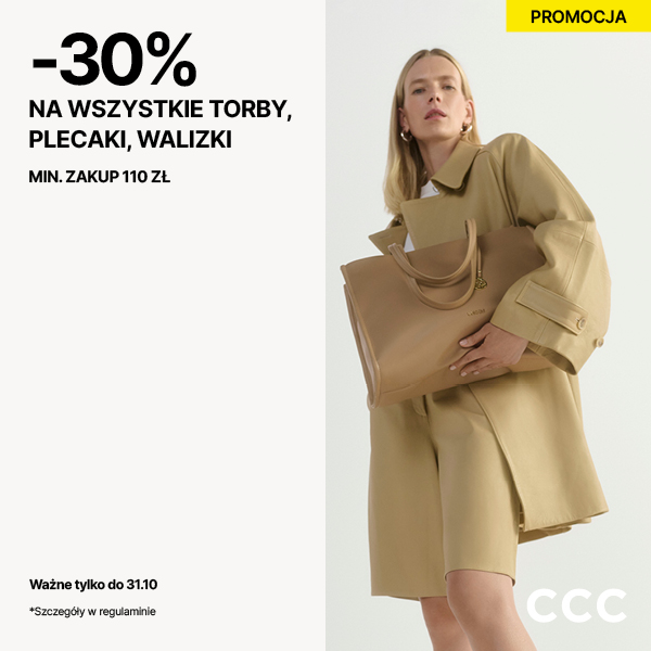 CCC: -30% na torby, plecaki, walizki