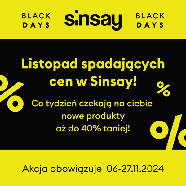 Listopad spadających cen w SINSAY!