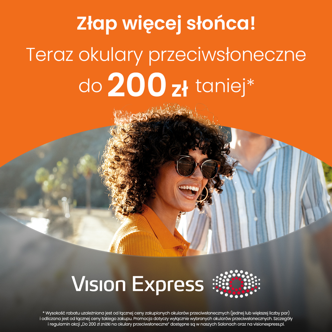 Vision Express - do 200 zł zniżki na okulary przeciwsłoneczne