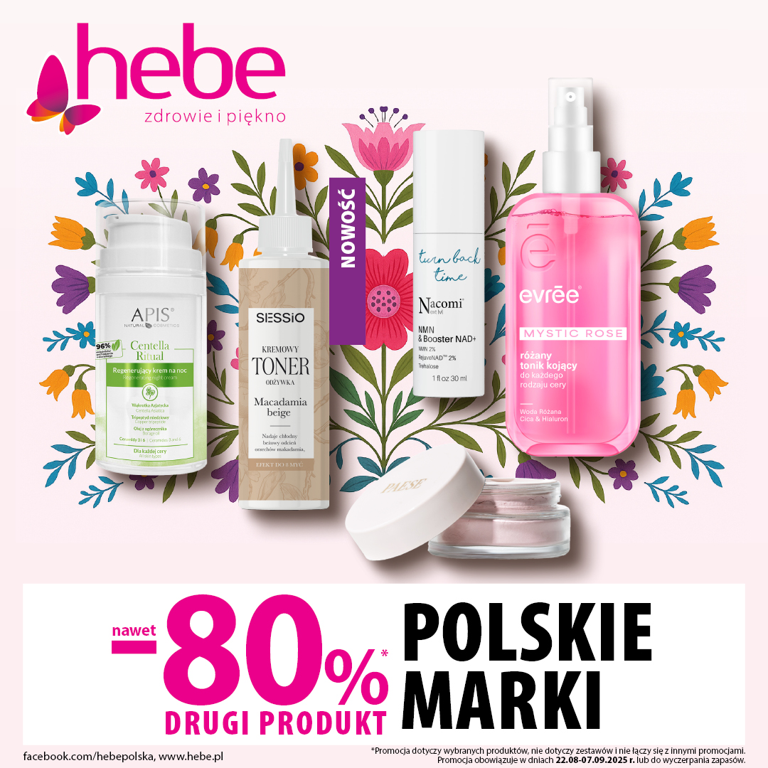 Hebe: POLSKIE MARKI nawet -80% na drugi produkt