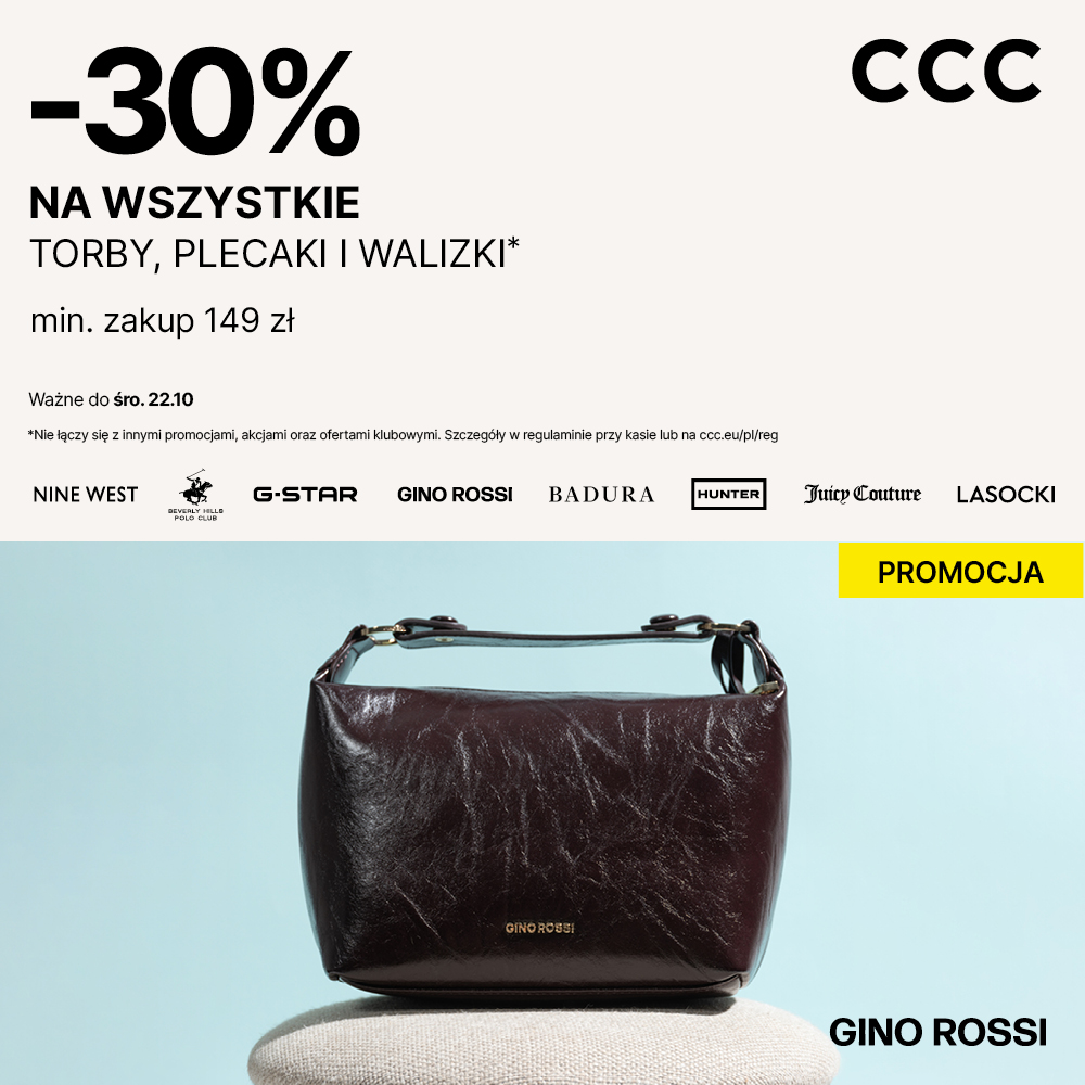 CCC: -30% na torby, plecaki i walizki w CCC
