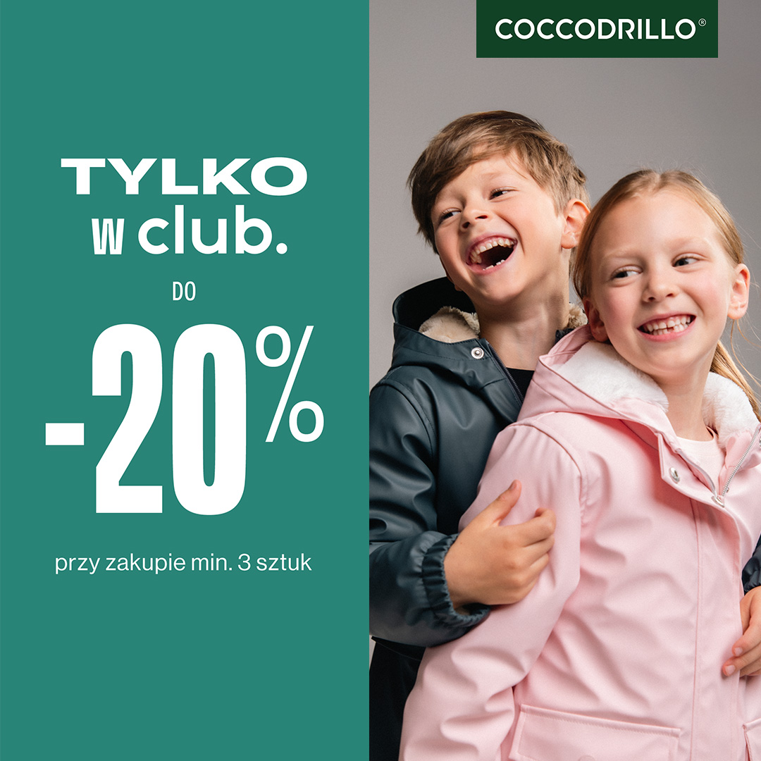 Coccodrillo: Tylko w club. do -20% przy zakupie min. 3 sztuk