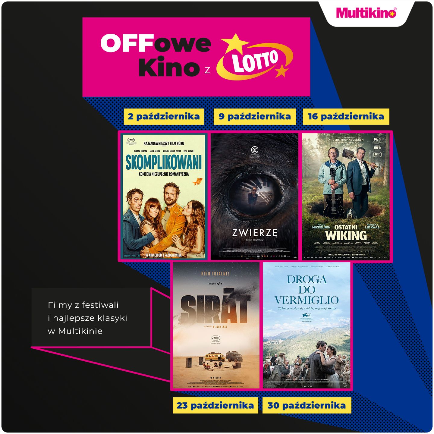 Multikino: Pięć filmów w październiku na „OFFowym Kinie z Lotto”