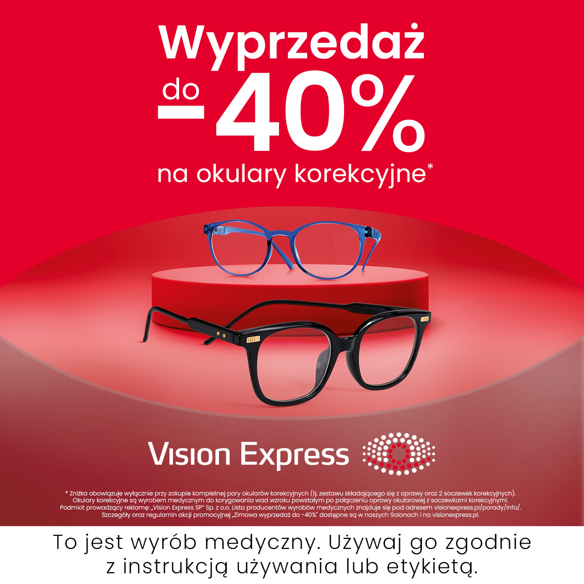 Zimowa wyprzedaż okularów korekcyjnych do -40%