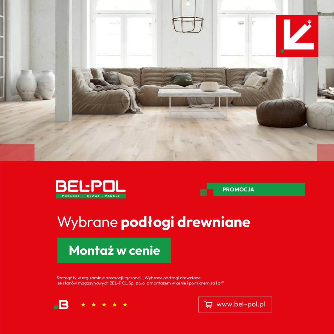 Wybrane podłogi drewniane ze stanów magazynowych z montażem w cenie i pomiarem za 1 zł.  