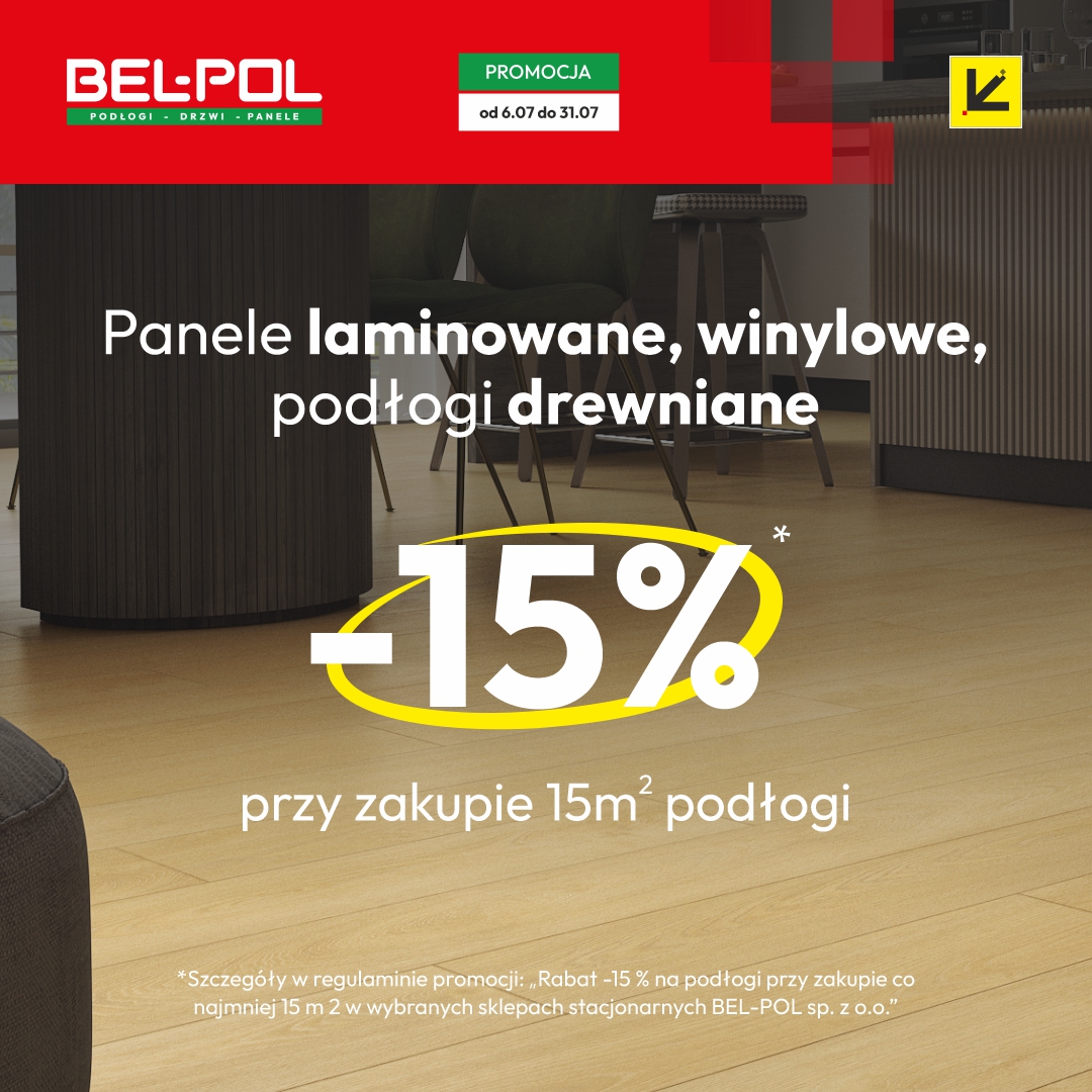 Promocja: -15%* na panele i podłogi ze stanu magazynowego.