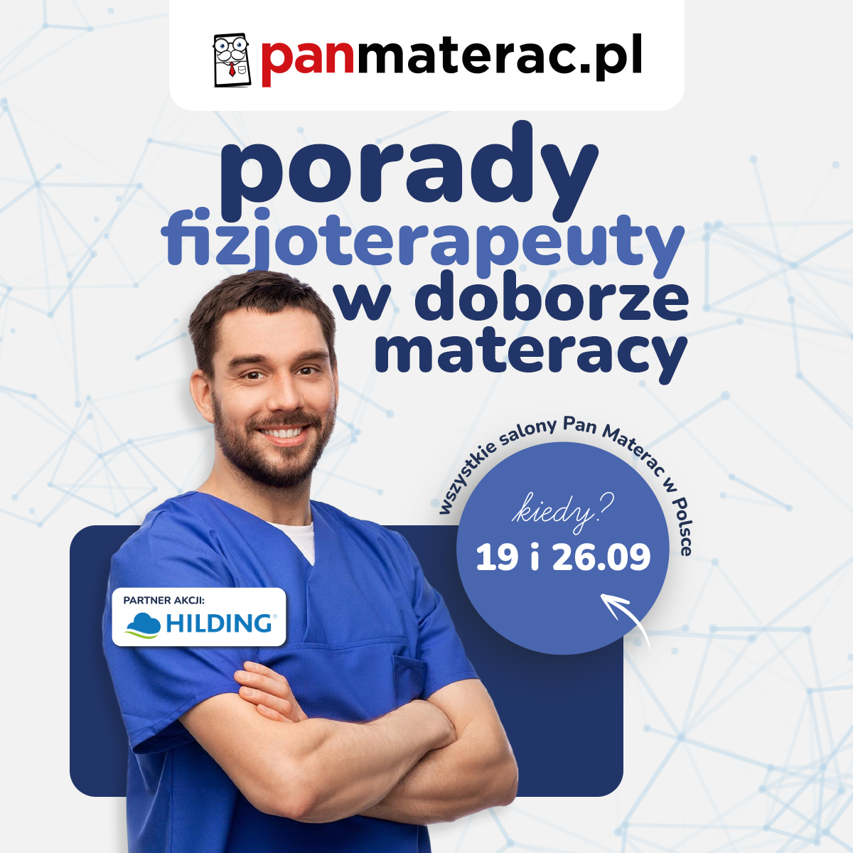 Fizjoterapeuta w salonie Pan Materac